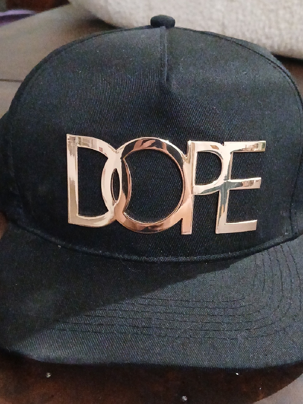 DOPE Black Cap with Gold Logo